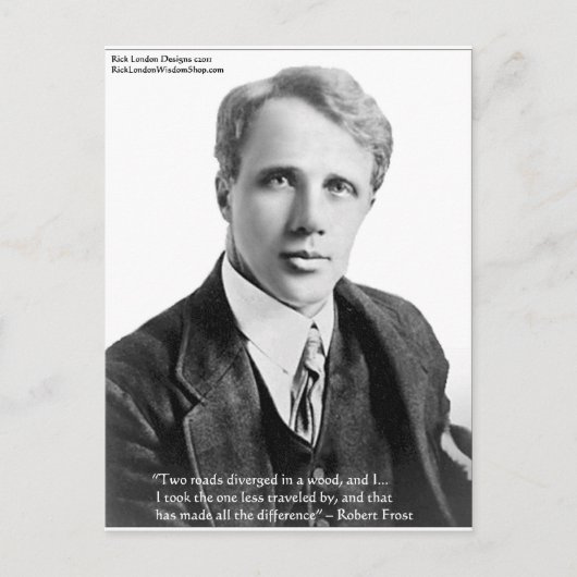 Robert Frost "Road Traveled" citaat over Kaarten e (Voorkant)