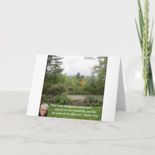 Robert Frost Wisdom Quote "Road Miness Traveled" Kaart (Voorkant)