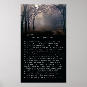 ROBERT FROST'S POEM: DE WEG NIET GENOMEN POSTER