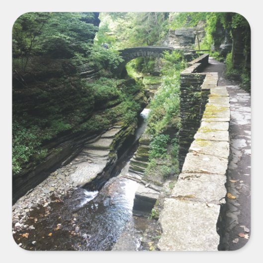 robert h . treman parkbrug vierkante sticker (Voorkant)