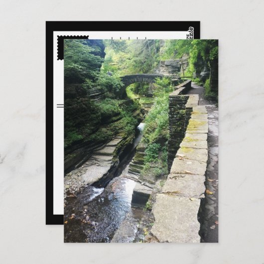 Robert h. treman state park bridge briefkaart (Voorkant / Achterkant)