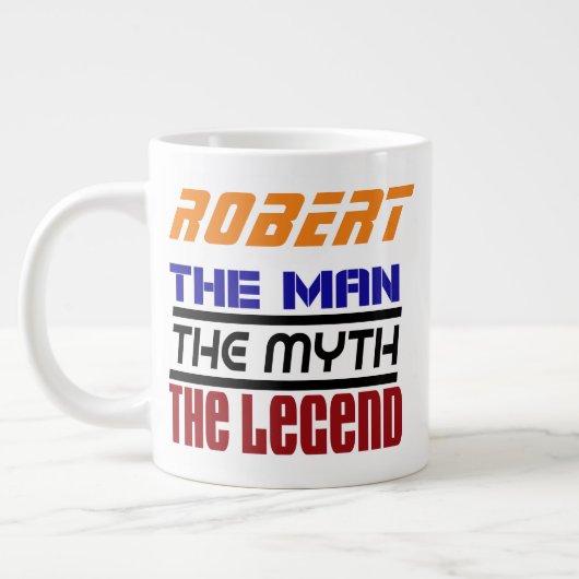 Robert - het Man de Legende Mok Mith Jumbo (Links)