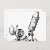 Robert Hooke's microscoop Briefkaart (Voorkant / Achterkant)