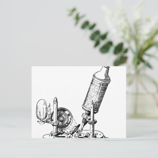 Robert Hooke's microscoop Briefkaart (Staand voorkant)