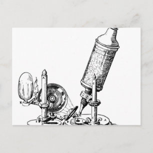 Robert Hooke's microscoop Briefkaart