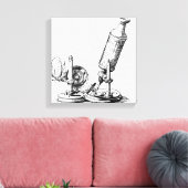 Robert Hooke's microscoop Canvas Afdruk (Insitu (Woonkamer))