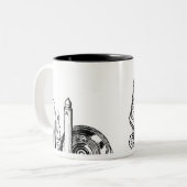 Robert Hooke's microscoop Tweekleurige Koffiemok (Voorkant links)