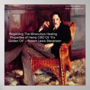 Robert Louis Stevenson CBD-olie is goud Poster