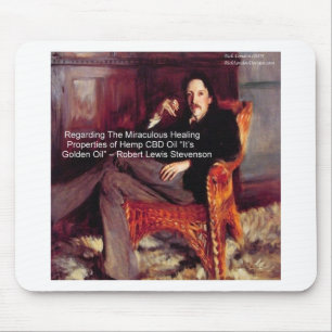 Robert Louis Stevenson & Citaat CBD is Gouden Olie Muismat