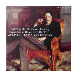 Robert Louis Stevenson & Citaat CBD is Gouden Olie Tegeltje