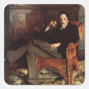 Robert Louis Stevenson Portret Vierkante Sticker