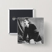 Robert Louis Stevenson Vierkante Button 5,1 Cm (Voorkant /achterkant)