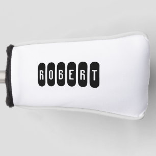 Robert Mannen naam in zwart n wit, putter Hoesje Golfheadcover