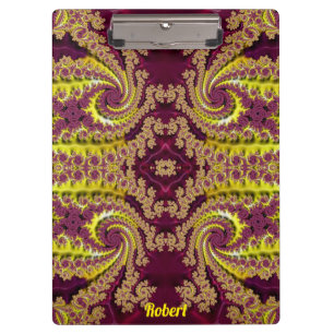 ROBERT ~ Maroon en geel design origineel Klembord