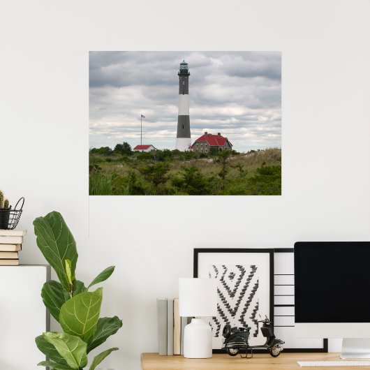 ROBERT MOSES PARK NEW YORK LIGHTHOUSE Print (Thuiskantoor)