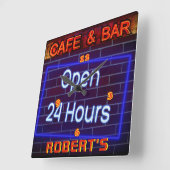 ROBERT - Naam Neon Sign Bar Mancave Den Clock Fun Vierkante Klok (Hoek)