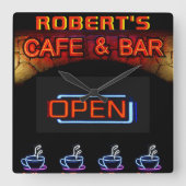 ROBERT - Naam Neon Sign Bar Mancave Den Clock Fun Vierkante Klok (Voorkant)