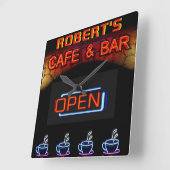 ROBERT - Naam Neon Sign Bar Mancave Den Clock Fun Vierkante Klok (Hoek)