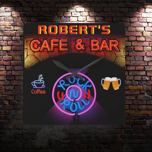 ROBERT - Naam Neon Sign Bar Mancave Den Clock Fun Vierkante Klok