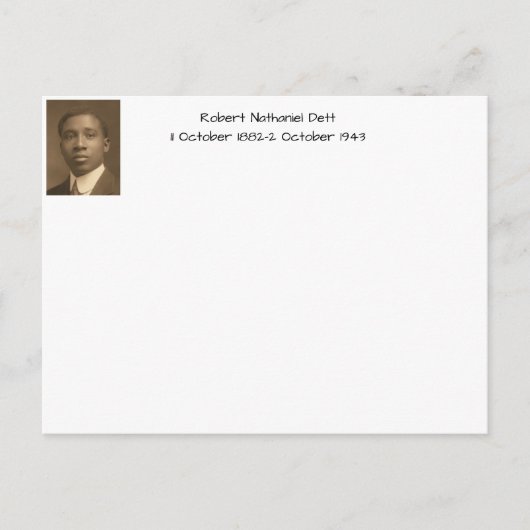Robert Nathaniel Dett Briefkaart (Voorkant)