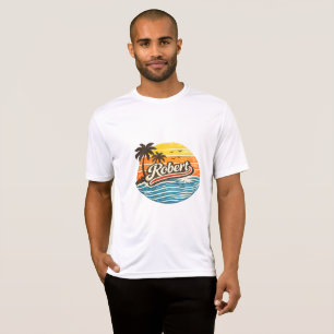Robert Retro Zonsondergang Naam Design T-shirt