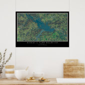 Robert S. Kerr Lake Oklahoma Satellite Poster Map (Keuken)