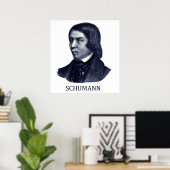 Robert Schumann, blauw Poster (Thuiskantoor)
