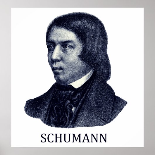Robert Schumann, blauw Poster (Voorkant)