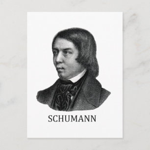 Robert Schumann, zwart Briefkaart