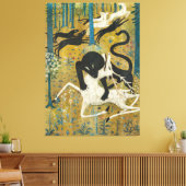 Robert Winthrop Chanler - Luipaard en herten (1912 Canvas Afdruk (Insitu (Woonkamer))