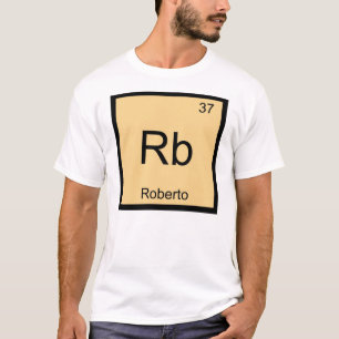 Roberto Naam Chemie Element Periodiek Systeem T-shirt