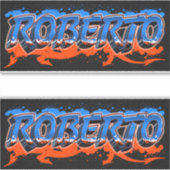 Roberto prénom nom graffiti autocollant sticker (Devant)