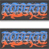 Roberto Prénom Nom Graffiti Autocollants (Devant)