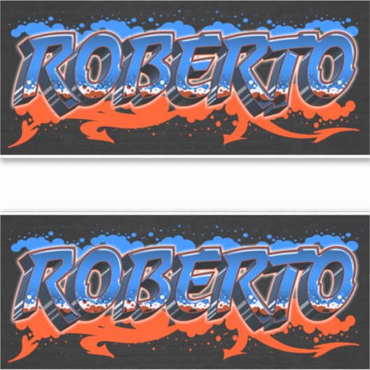 Roberto Prénom Nom Graffiti Autocollants (Devant)