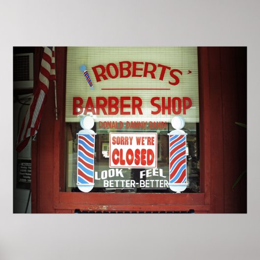 Roberts Barber Shop Poster (Voorkant)