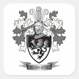 Roberts Family Crest Coat of Arms Vierkante Sticker