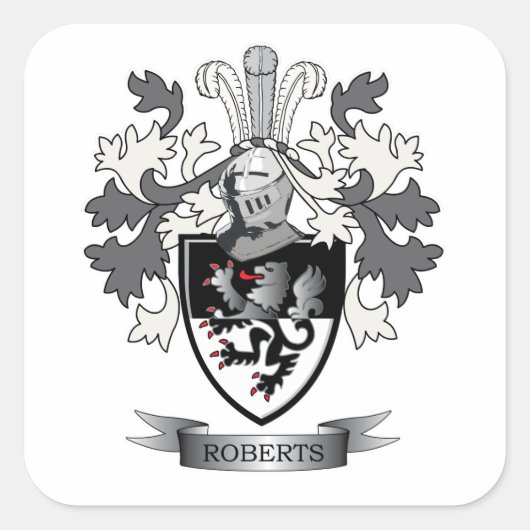 Roberts Family Crest Vierkante Sticker (Voorkant)