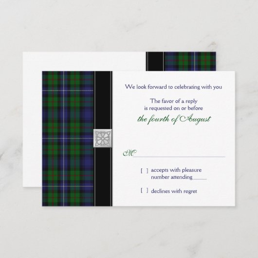 Robertson Chasse Tartan Mariage celtique RSVP Répo (Devant / Derrière)