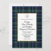 Robertson Plaid Monogramme Faire-part de mariage (Devant)