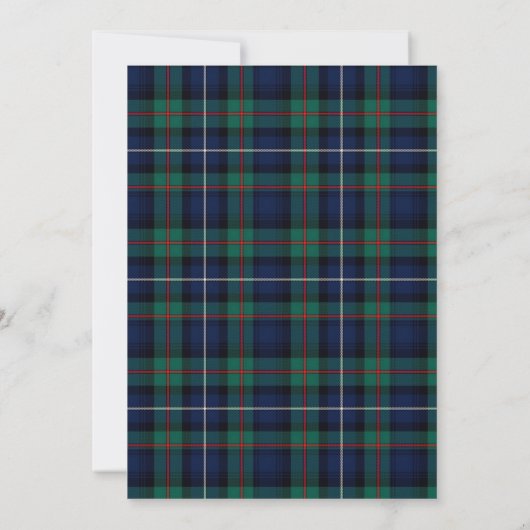 Robertson Plaid Monogramme Faire-part de mariage (Dos)