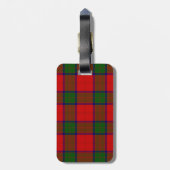 Robertson tartan red green plaid bagagelabel (Achterkant verticaal)