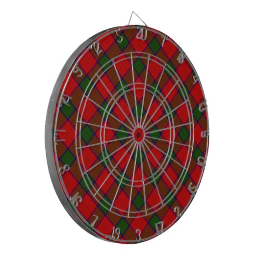 Robertson tartan red green plaid dartbord (Voorkant Links)