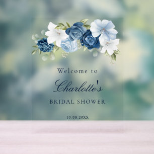 Robes de mariée Floral Dusty Blue Bridal Shower