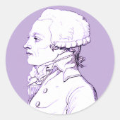Robespierre profiel in Lavendel Sticker (Voorkant)