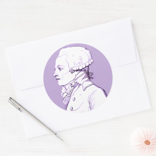 Robespierre profiel in Lavendel Sticker (Envelop)