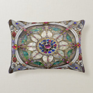 Robijn, Amethist, Saffier en Parel Mandala Accent Kussen