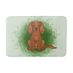 Robijn Cavalier King Charles Spaniel Hond Op Groen Badmat