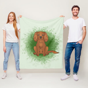 Robijn Cavalier King Charles Spaniel Hond Op Groen Fleece Deken