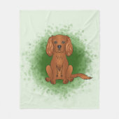 Robijn Cavalier King Charles Spaniel Hond Op Groen Fleece Deken (Voorkant)
