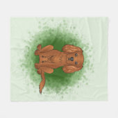 Robijn Cavalier King Charles Spaniel Hond Op Groen Fleece Deken (Voorkant (Horizontaal))